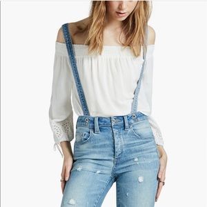 Lucky Brand High Rise Tomboy Suspender Jeans